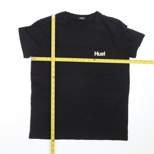 Huel Men's Black Cotton Crew Neck Short Sleeve T-Shirt M