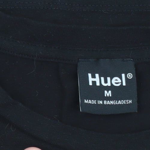 Huel Men's Black Cotton Crew Neck Short Sleeve T-Shirt M