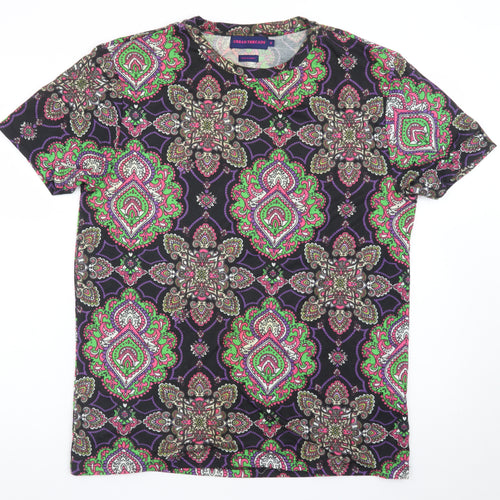 Urban Threads Women's Multicoloured Paisley Short Sleeve T-Shirt S