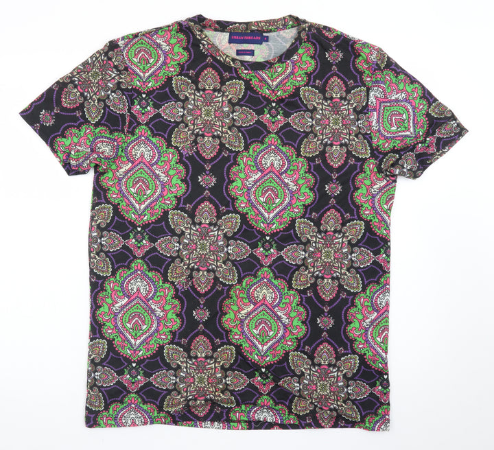 Urban Threads Women's Multicoloured Paisley Short Sleeve T-Shirt S