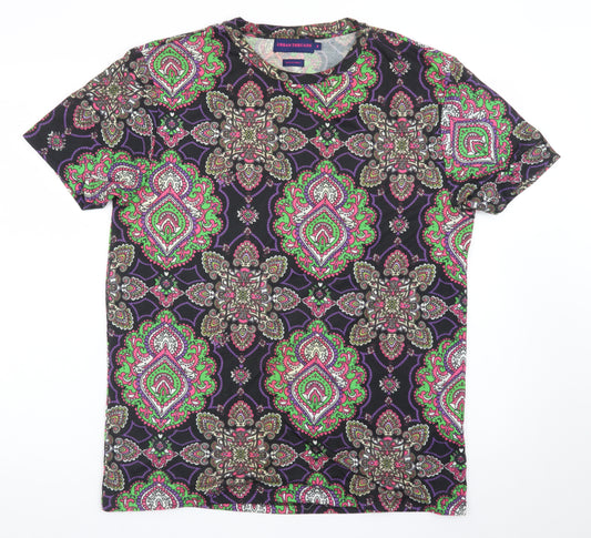 Urban Threads Women's Multicoloured Paisley Short Sleeve T-Shirt S