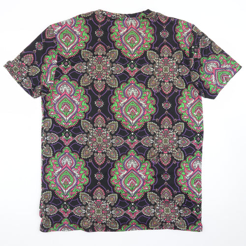 Urban Threads Women's Multicoloured Paisley Short Sleeve T-Shirt S