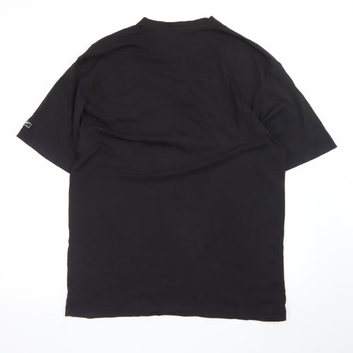 Reebok Mens Black XL V-Neck Cotton Essentials Logo T-Shirt