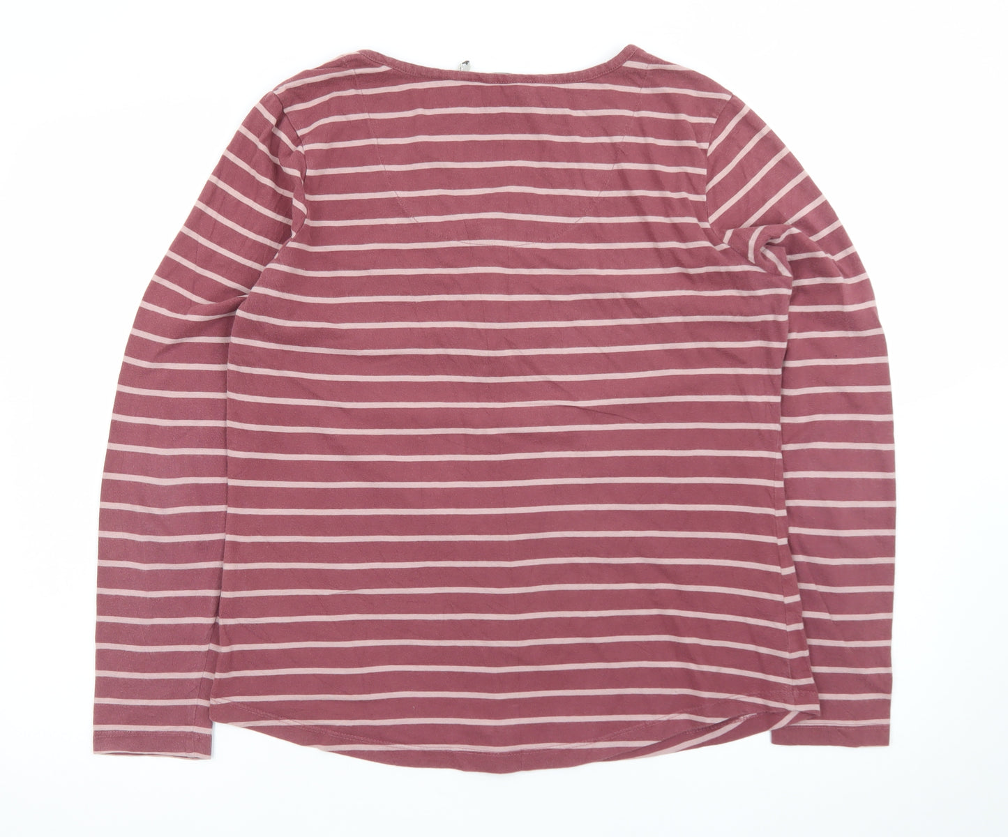 FatFace Womens Pink Striped Long Sleeve Cotton T-Shirt Size 12