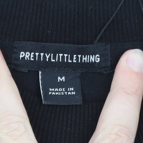 PrettyLittleThing Men's Black Cotton Crew Neck Regular Fit T-Shirt M