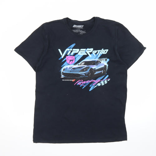 Dodge Men’s Black Racing Car Graphic Cotton T-Shirt Size L