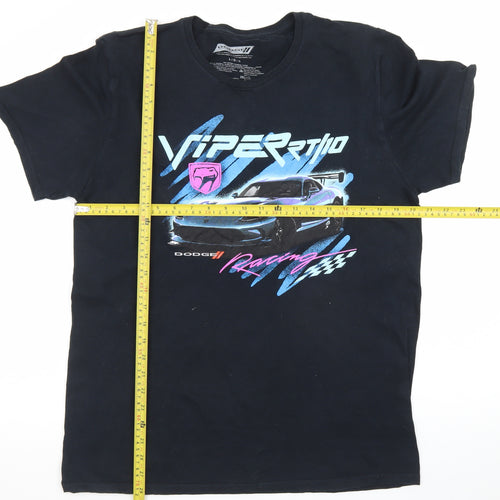 Dodge Men’s Black Racing Car Graphic Cotton T-Shirt Size L
