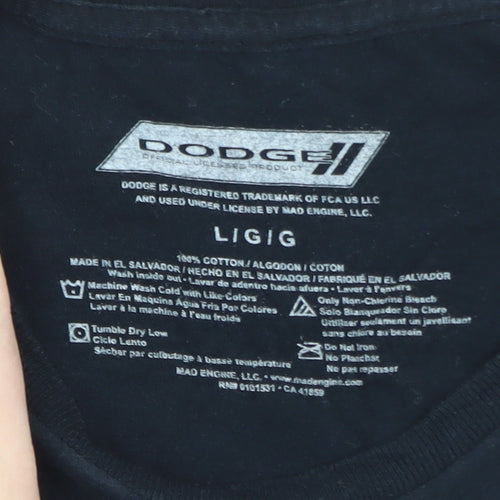 Dodge Men’s Black Racing Car Graphic Cotton T-Shirt Size L