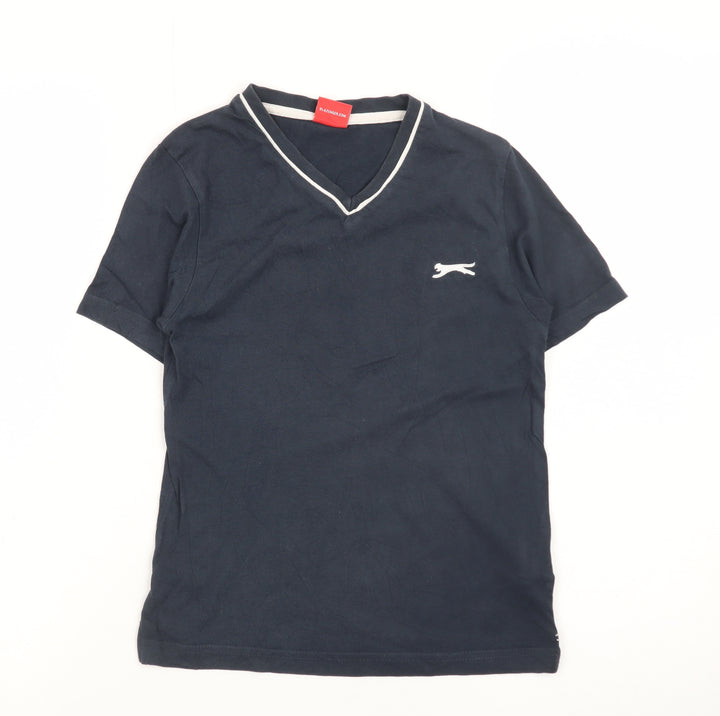 Slazenger Teens Blue V-Neck Short Sleeve Cotton T-Shirt XS