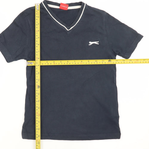 Slazenger Teens Blue V-Neck Short Sleeve Cotton T-Shirt XS