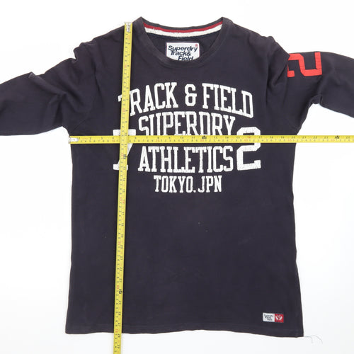 Superdry Men's Navy Long Sleeve Track & Field T-Shirt Size M