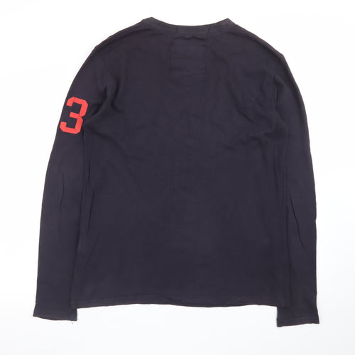 Superdry Men's Navy Long Sleeve Track & Field T-Shirt Size M