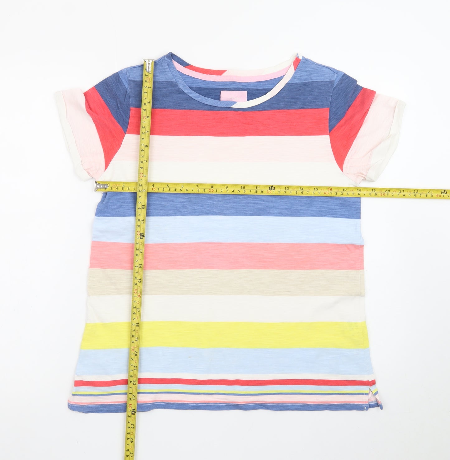 Joules Womens Multicoloured Striped Cotton T-Shirt UK 14