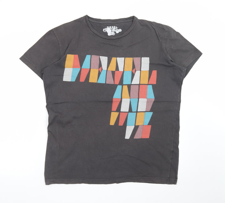Diesel Men’s Black XL Retro Graphic Short Sleeve Cotton T-Shirt
