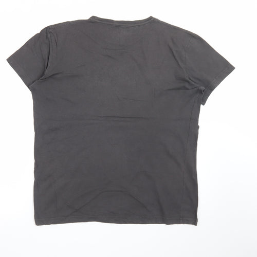 Diesel Men’s Black XL Retro Graphic Short Sleeve Cotton T-Shirt