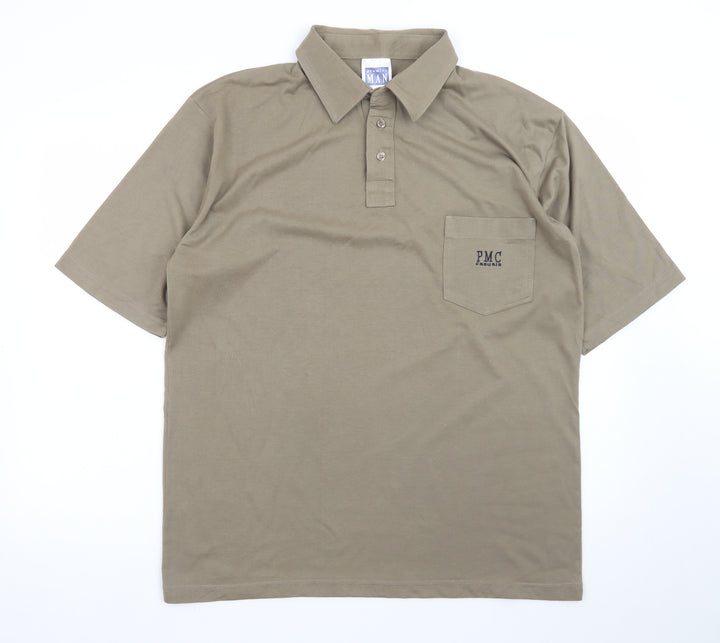 Premier Man Mens Brown M Short Sleeve Collared Polo Shirt