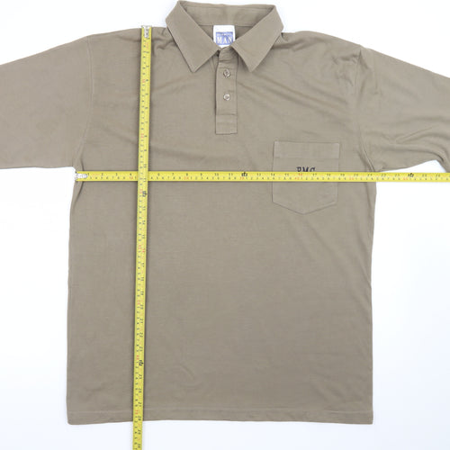 Premier Man Mens Brown M Short Sleeve Collared Polo Shirt