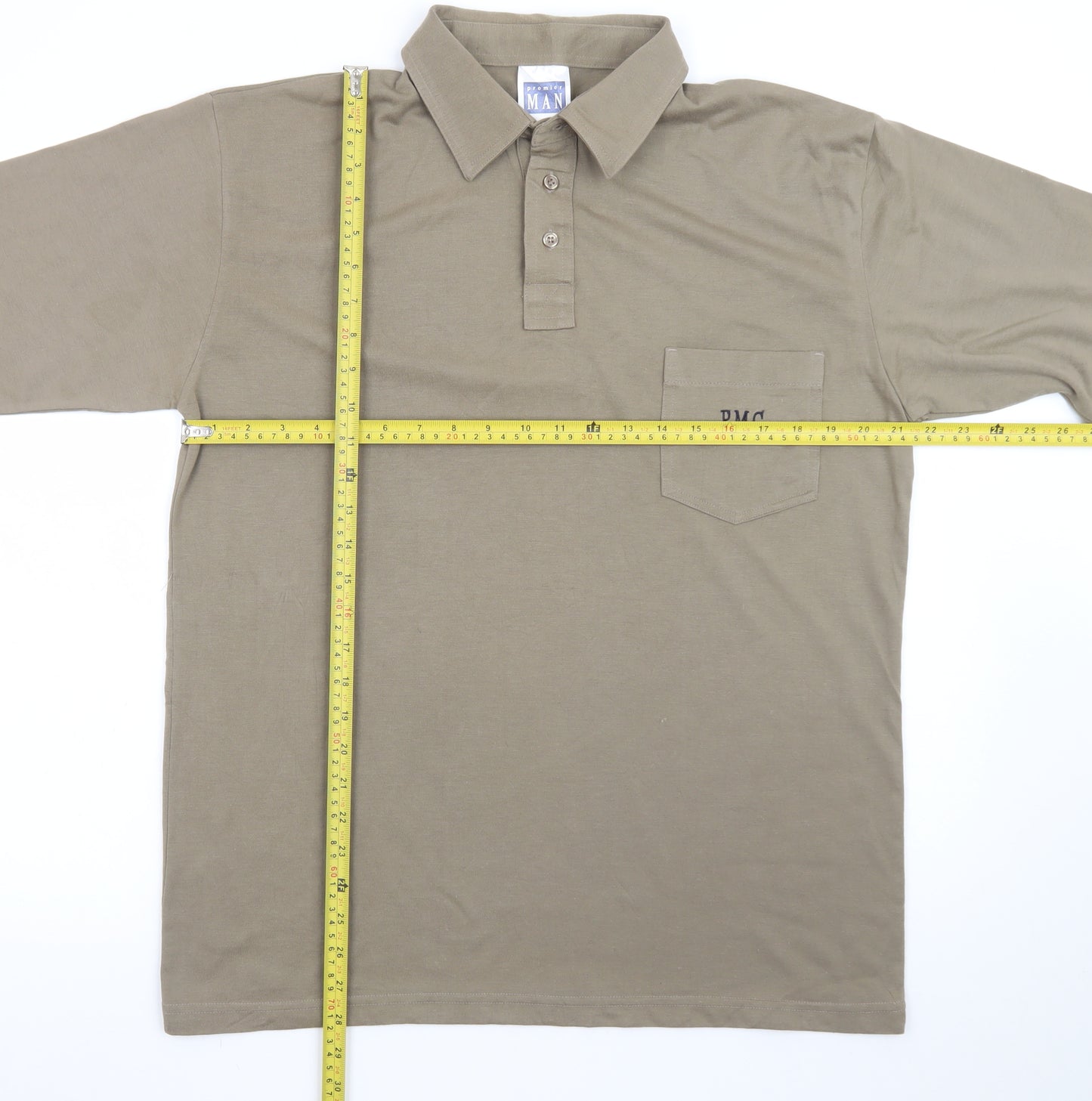 Premier Man Mens Brown M Short Sleeve Collared Polo Shirt