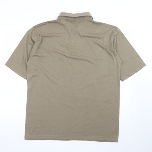 Premier Man Mens Brown M Short Sleeve Collared Polo Shirt