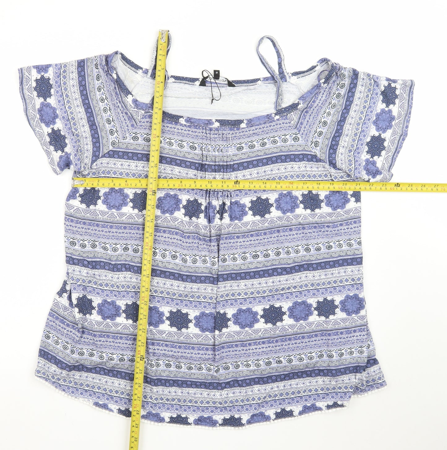 Debenhams Women’s Blue Bohemian Tunic Blouse Size 18 Viscose