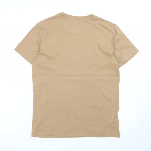 Lucy & Yak Men's Beige Graphic Print Organic Cotton T-Shirt XS