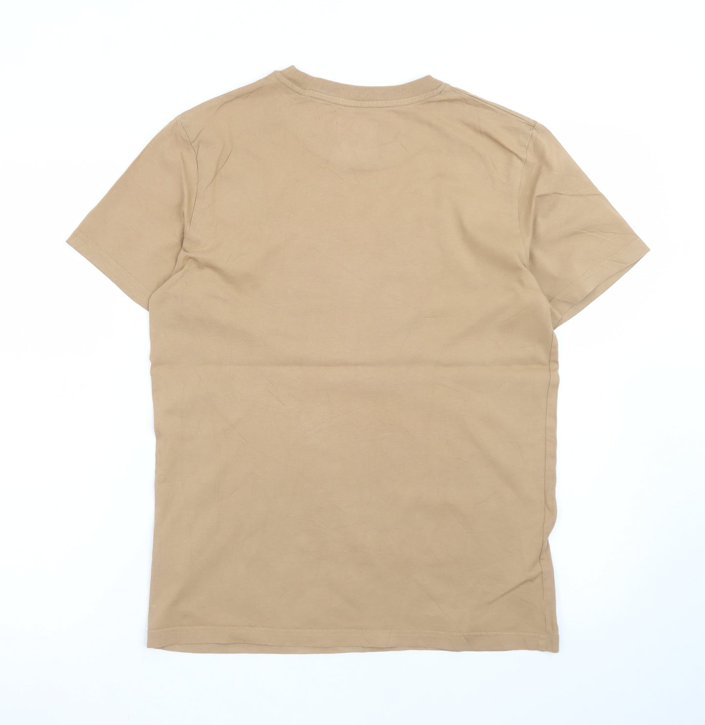 Lucy & Yak Men's Beige Graphic Print Organic Cotton T-Shirt XS