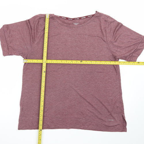 Calvin Klein Men's Burgundy Short Sleeve Sleepwear Top XL
