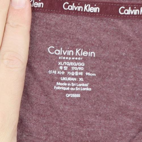 Calvin Klein Men's Burgundy Short Sleeve Sleepwear Top XL