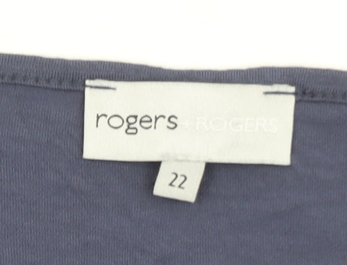 Rogers + Rogers Women's Blue Crochet Neck Viscose T-Shirt Size 22