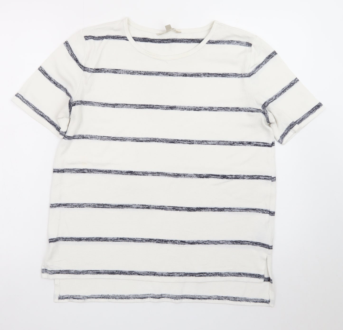 Banana Republic Womens White Striped Luxespun T-Shirt Size M