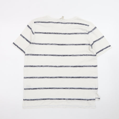 Banana Republic Womens White Striped Luxespun T-Shirt Size M
