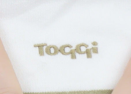 Toggi Women's White Pink Striped Cotton Long Sleeve Polo Shirt Size 14