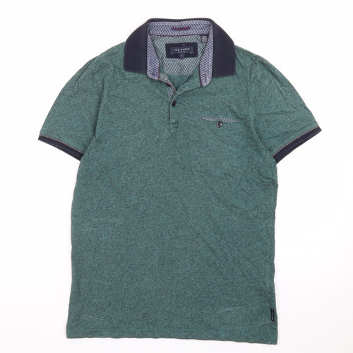 Ted Baker Men's Green Short Sleeve Polo Shirt Size S Classic Fit