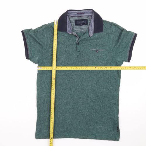 Ted Baker Men's Green Short Sleeve Polo Shirt Size S Classic Fit