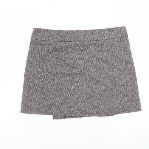 Great Plains Women's Grey Tweed Wrap Mini Skirt Size 10