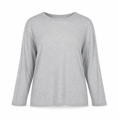 Pure DKNY Women’s Grey Long Sleeve Cotton Crew Neck T-Shirt Size L