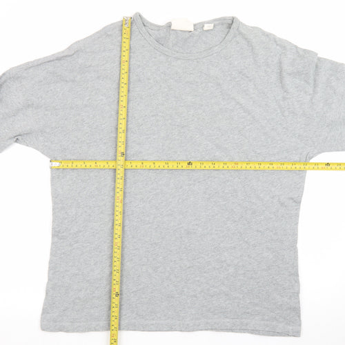 Pure DKNY Women’s Grey Long Sleeve Cotton Crew Neck T-Shirt Size L