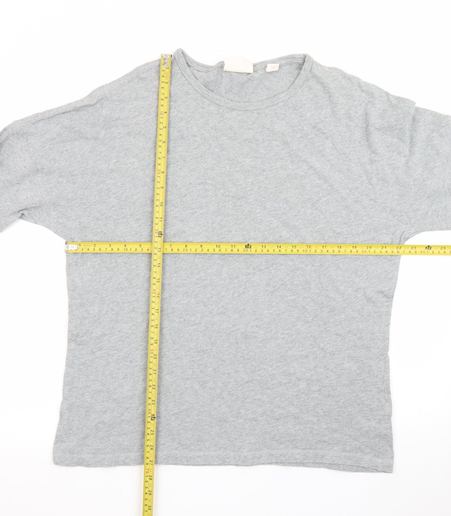 Pure DKNY Women’s Grey Long Sleeve Cotton Crew Neck T-Shirt Size L