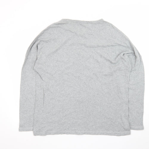 Pure DKNY Women’s Grey Long Sleeve Cotton Crew Neck T-Shirt Size L