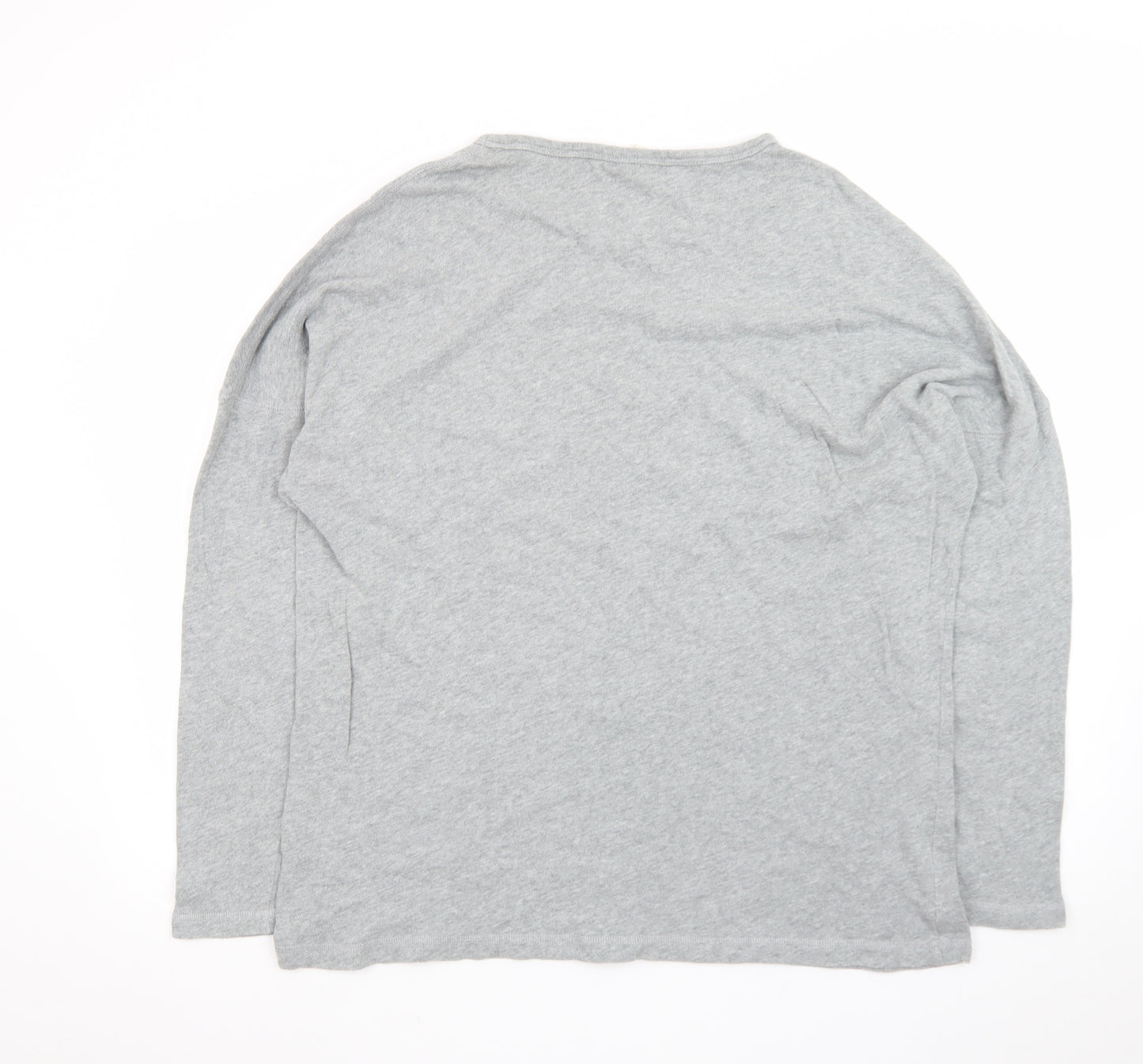 Pure DKNY Women’s Grey Long Sleeve Cotton Crew Neck T-Shirt Size L