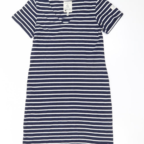 Joules Women Blue Stripe Cotton T-Shirt Dress Size 8