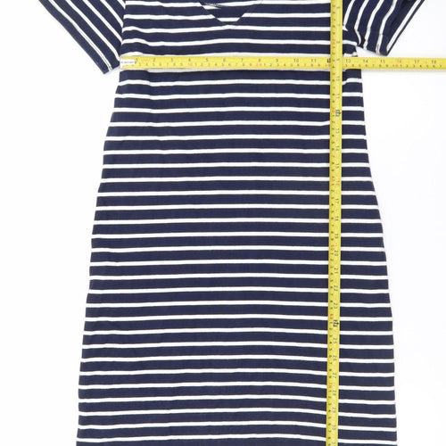 Joules Women Blue Stripe Cotton T-Shirt Dress Size 8