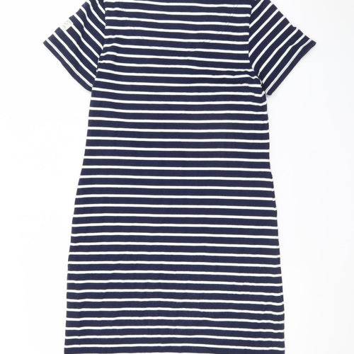 Joules Women Blue Stripe Cotton T-Shirt Dress Size 8