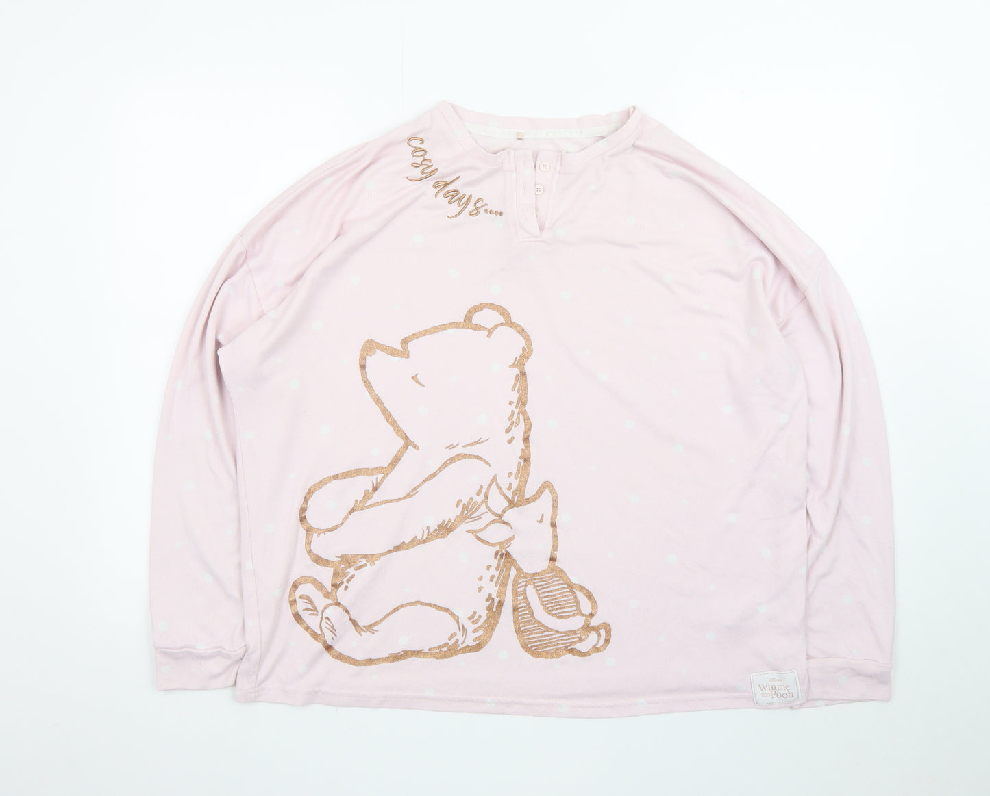 George Women’s Pink Winnie the Pooh Long Sleeve Nightshirt Size 16 T-Shirt Style