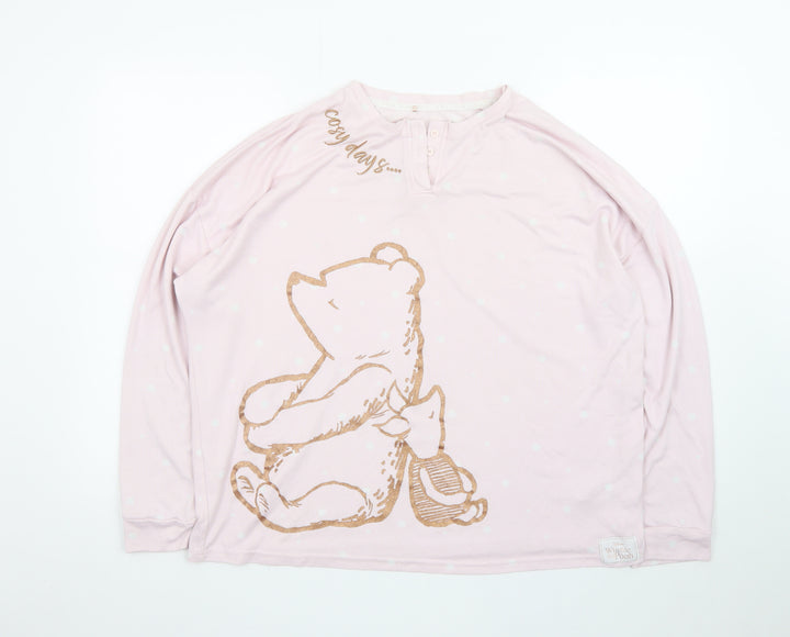 George Women’s Pink Winnie the Pooh Long Sleeve Nightshirt Size 16 T-Shirt Style