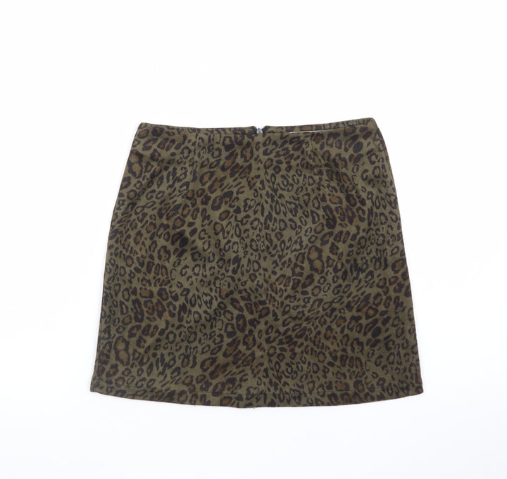 Hearts & Bows Women Brown Leopard Print Short Pencil Skirt Size 6