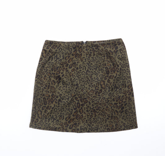 Hearts & Bows Women Brown Leopard Print Short Pencil Skirt Size 6