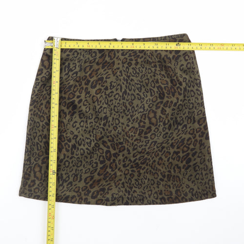 Hearts & Bows Women Brown Leopard Print Short Pencil Skirt Size 6