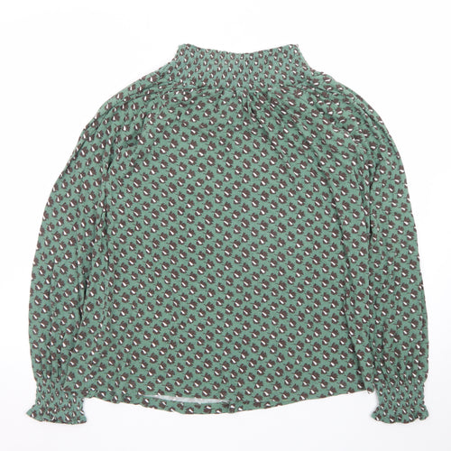 Next Women’s Green Floral High Neck Long Sleeve Tunic Blouse Size 6 Petite