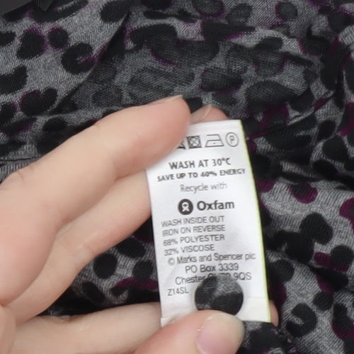 Marks and Spencer Women’s Multicoloured Animal Print Jersey T-Shirt UK 16
